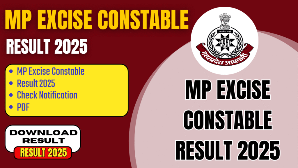 MP Excise Constable Result 2025