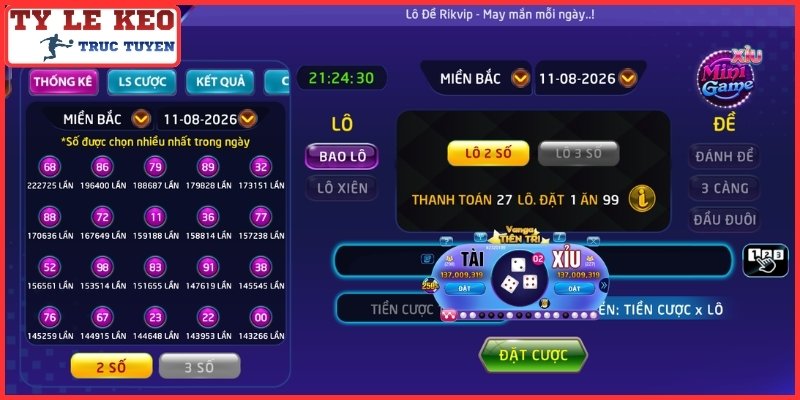 Rikvip - Đánh Giá Cổng Game Tài Phiệt Và Hệ Sinh Thái Cá Cược 3 Sảnh Tài Xỉu đa dạng và Lô đề siêu tốc